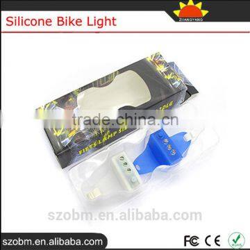 Super Bright 3 Led White Blue Lights Front Rear Silicone Bike Light Bicycle Tail Light photo-6