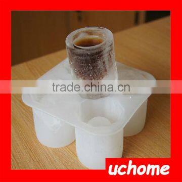 UCHOME Silicone Ice Cube 4 Cup Glass Shape Maker Freeze Mould Drink Party Ice Tray