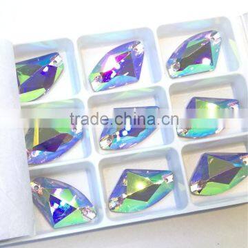 Good Selling Special Shape AB Flat Back Crystal Sew on Stone Glass Loose Pendant for Jewelry Decoration photo-3
