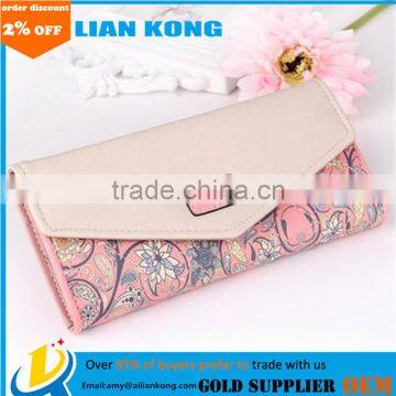 New Design Women Long Wallet, Hot Sale Fashion Lady Wallet PU Design Woman Wallets