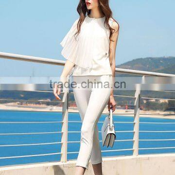 White Lotus Leaf Sleeveless High Neck Design of Blouse Latest Fashion Blouse Patterns photo-3