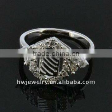 cz rhodium plated rings