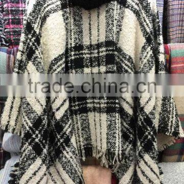 2016 Hot plaid lady beautiful knitted stole for winter