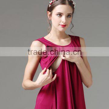 Mamalove Sleeveless Nursing Clothes Loose and Comfortable Pregnant Women T-shirts Breastfeed Top photo-3