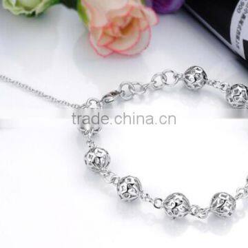 Zm33718a Girls Elegant Sliver Plated Hollow Hand Bracelet Ladies Jewelry Accessories photo-3