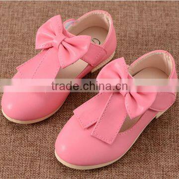 F10064E High quality girls flat shoes with bowknot fashion girls PU shoes