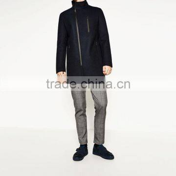 Mens Basic Slim Version Winter Jackets Chimney Collar Coat With Zipper photo-3