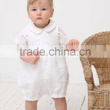Newborn Baby Boy Orangic Cotton Shortall Cute Fashion Plain Jon Jon Romper photo-5