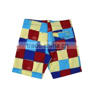 Men's Square Print 100% Polyester Microfibe Brushed Board Shorts Custom photo-2
