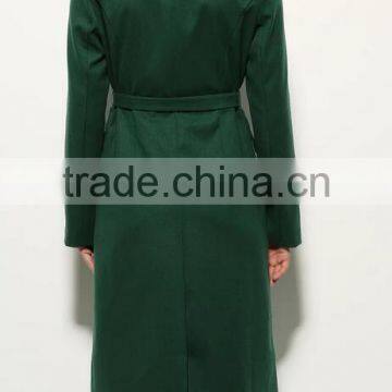 Runwaylover EY1018C Lady Trench Coat With Belt Black Long Women Coat photo-4