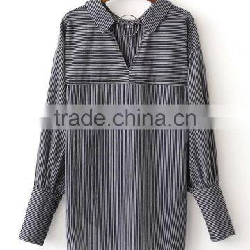 Runwaylover EY2377B New Style 2017 Ladies Fashion Loose Stripe Blouse photo-6