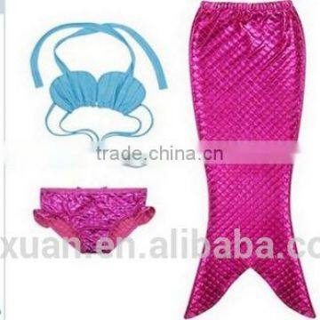 2017 Sexy Swimwear Custom Girl's 3pcs Mermaid Tail Rainbow Princess Bikini Children Bathing Suit Child Cute Swimsuit Kids photo-4