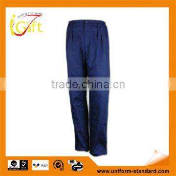 SS15 leisure navy blue twill men cotton pants