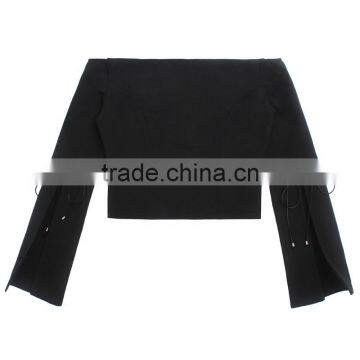 Trumpet Sleeve Round Neck Casual Fashion Lady Blouse for Wholesale photo-5