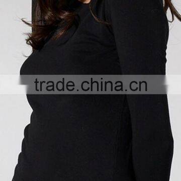 Modal Long Sleeve Raw Edges Band Crew For Women photo-2