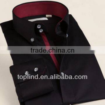 Fashion matched solid color long sleeve shirts for men