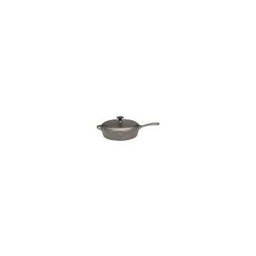 Cast iron skillet, saute pan with lid