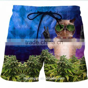 Men Fast Dry Sword Cat Beach Shorts/ Blue l na Creative Plus Size Beach Shorts With Pockets / Printed Sports Beach Wear photo-6