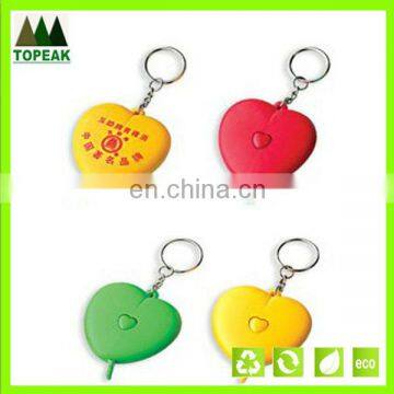 Promotion heart shaped measuring tape with keychain