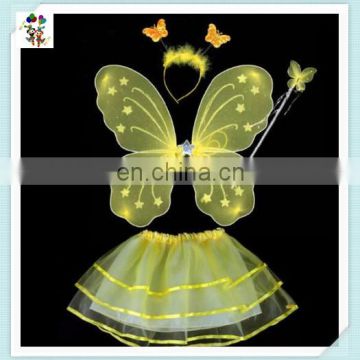 Headband Wand Skirt Kids Party Dance Yellow Butterfly Wings HPC-1753