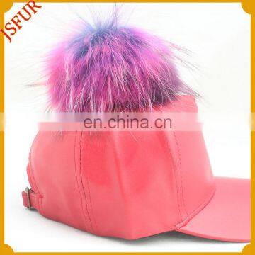 2016 newest design with raccoon fur pompom six colours hat