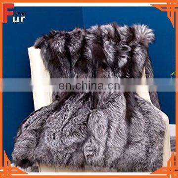 Real Fur Silver Fox Fur Throw