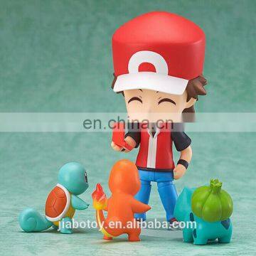 Pokemon Action Figure Toy Nendoroid Ash Ketchum Zenigame Charmander Bulbasaur Action Figure Pokemon Red Anime Collectible Model