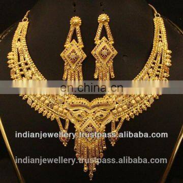 gold plated necklace set manufacturer, gold plated necklace set exporter