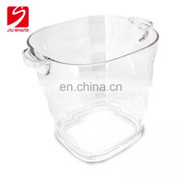 Transparent plastic acrylic cube beer ice bucket with handle