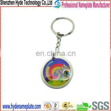 High Quality cheap decorative Round Promotion Metal Keychain