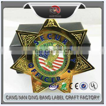 High Quality Casting Star Gold Print Epoxy Trophy Medal /badge