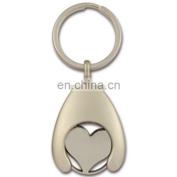 Wholesale pearl nickel coin holder keychain