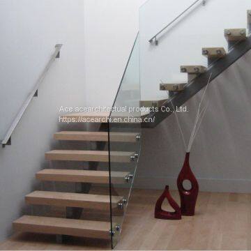 the most fashionable floating steel staircase with wood step