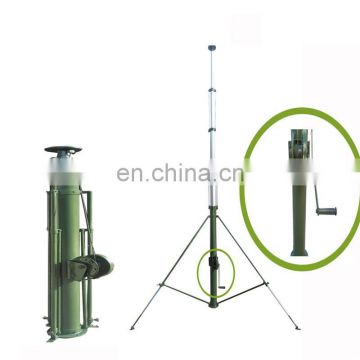 good price of cctv camera crank telescopic locking mast 6M