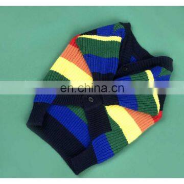 Dog Clothes Spring Autumn Rainbow Stripe Shirt Sweater Corgi Teddy Schnauzer Pomeranian Clothing