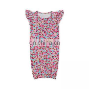 Baby Summer Watermelon Flutter Sleeve Gown Toddler Sleeper Cute Girls Sleeping Bags photo-2