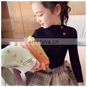 Girls Sweaters Turtleneck Solid Color Knitting Sweater Autumn Children Clothing Pullover Kids Tops