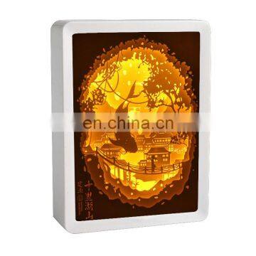 3D Light and Shadow Night Lamp Paper Carving Art Photo Frame Box photo-4