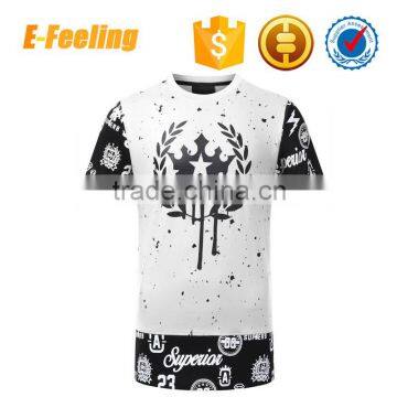 2016 new style fashion high quality 3d printing man t-shirt custom