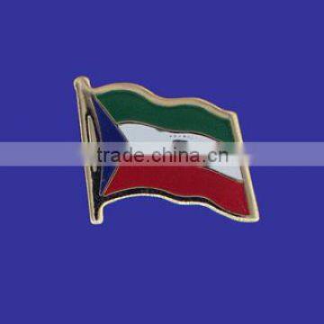 Custom design high quality cloisonne hard enamel filled Equatorial Guinea World Flag Lapel Pin