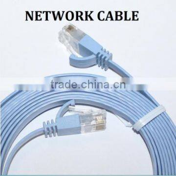 1 FT 600MHZ CAT6A Ethernet Cat6a Flat Patch Cable Ribbon Cable Black / Blue Factory Price photo-2