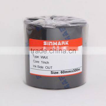 SINMARK 60mmX300m eco-friendly design thermal wax resin ribbon TTR ribbon