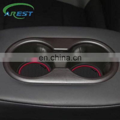 Car Water Coaster Door Slot Mat Armrest Box Storage Mat Dustproof Silicone Non-slip Mat Cup Holder PadsFor Tesla Model 3