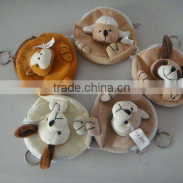 Cheap small plush animal coin bags