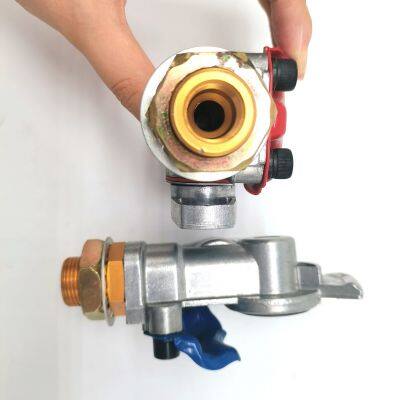 Gladhands With Valve Switch Die Cast Aluminum Valve Glad Hands Universal Air Hose Brake Coupling Connector Handshake Kit for Truck Semi Trailer Tractor RV photo-2