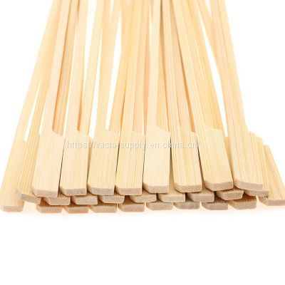 China disposable 10 inch bamboo skewers barbecues sticks chews bamboo wood bbq paddle handles natural bamboo kabob grilling skewers