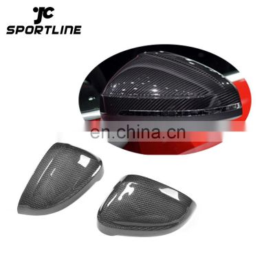 Replacement Carbon Fiber Mirror Housing Covers for AUDI A4 B9 with side lane assist hole