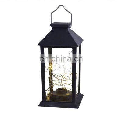 Modern Garden Rattan Lantern Outdoor Lighting Hook Waterproof  LED String light Solar Powered Lantern