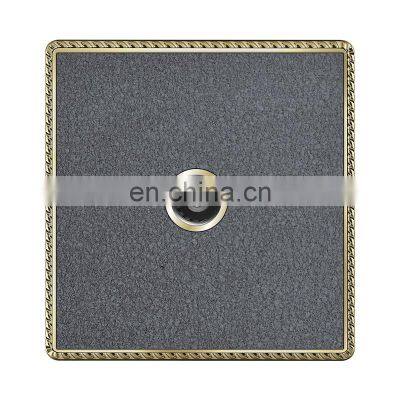 UK/EU Standard TV Wall Socket Gold/White/Gray/Blcak 86*86mm  Acrylic Panel Socketes and Switches Electrical 16A