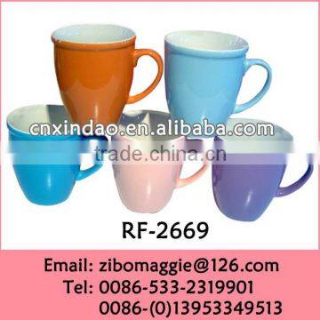 2016 Popular Belly Shape Promotion Porcelain Mug with Beautiful Color for Party Water Mug